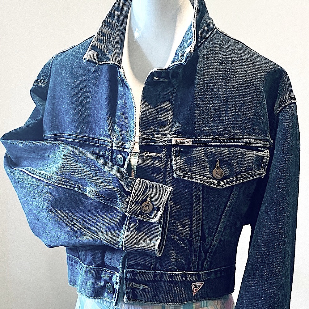 Vintage REAL 80s oversized Dolman Guess Marciano Crop Jacket S 🇺🇸 - Picture 4 of 14